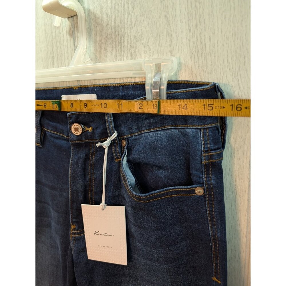 Kancan Jeans Womens 30 Blue Flared Mid Rise Dark Wash Denim 5 Pocket Jeans New - Picture 10 of 12